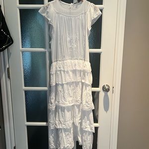 Banana Republic Selene Embroidered White Dress